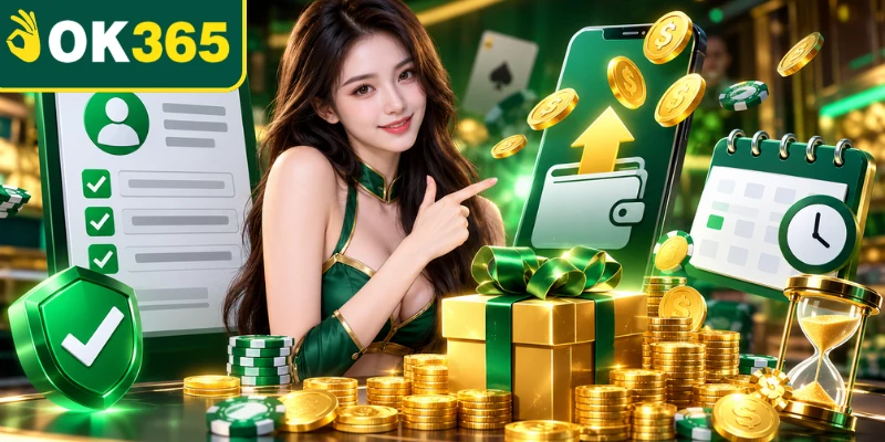4 bước nhận ưu đãi 100% tại OK365 4 bước nhận ưu đãi 100% tại OK365