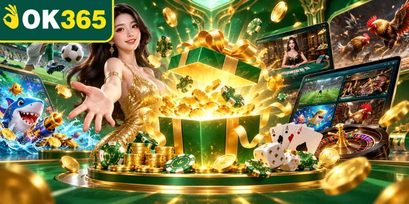 Thưởng nạp đầu OK365 100% hấp dẫn Thưởng nạp đầu OK365 100% hấp dẫn